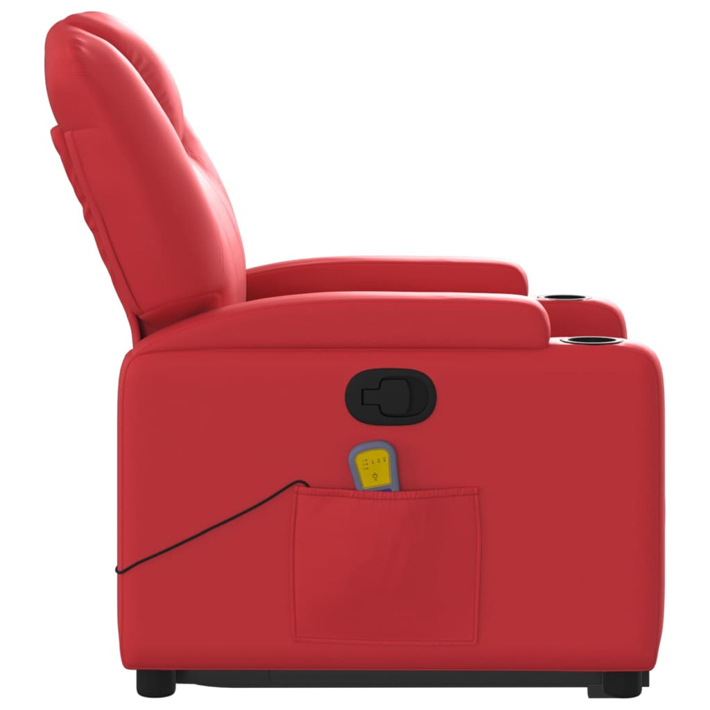 Fauteuil inclinable de massage Rouge Similicuir