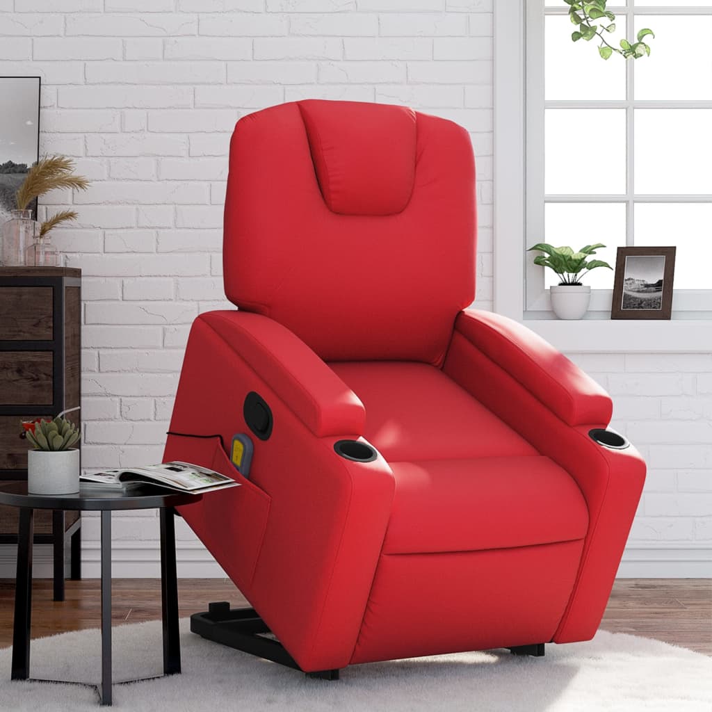 Fauteuil inclinable de massage Rouge Similicuir - XIOS