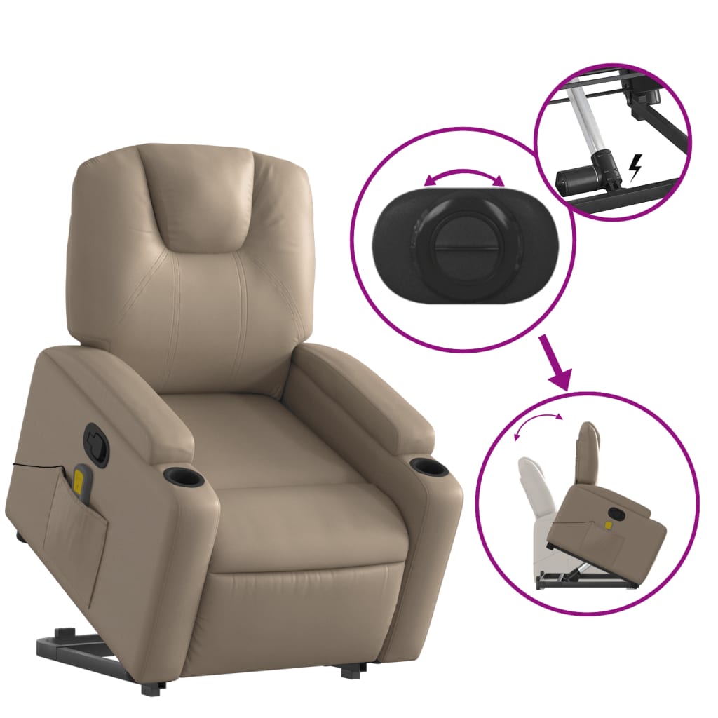 Fauteuil inclinable de massage Cappuccino Similicuir - XIOS