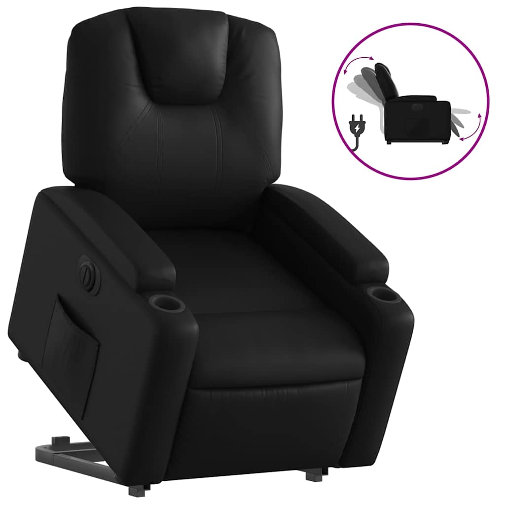Fauteuil inclinable électrique noir similicuir - XIOS