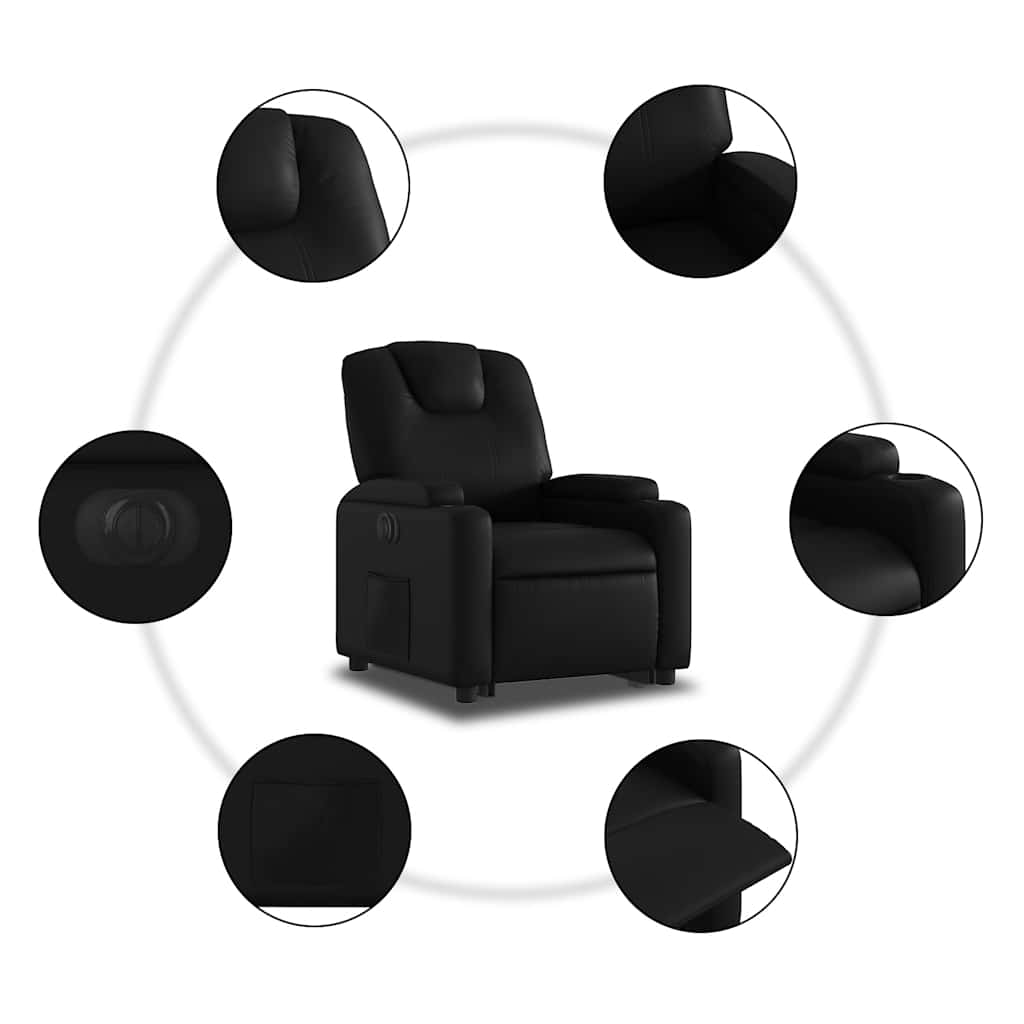 Fauteuil inclinable électrique noir similicuir - XIOS