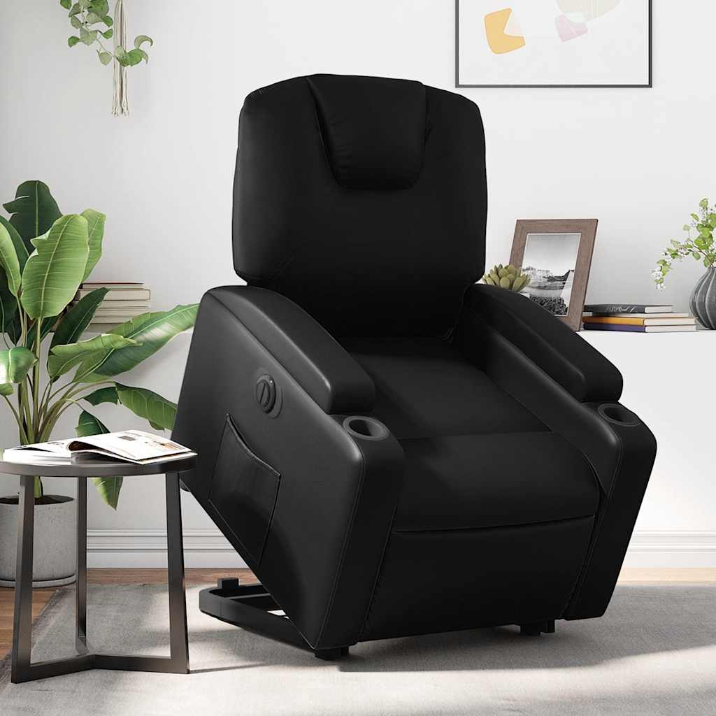 Fauteuil inclinable électrique noir similicuir - XIOS