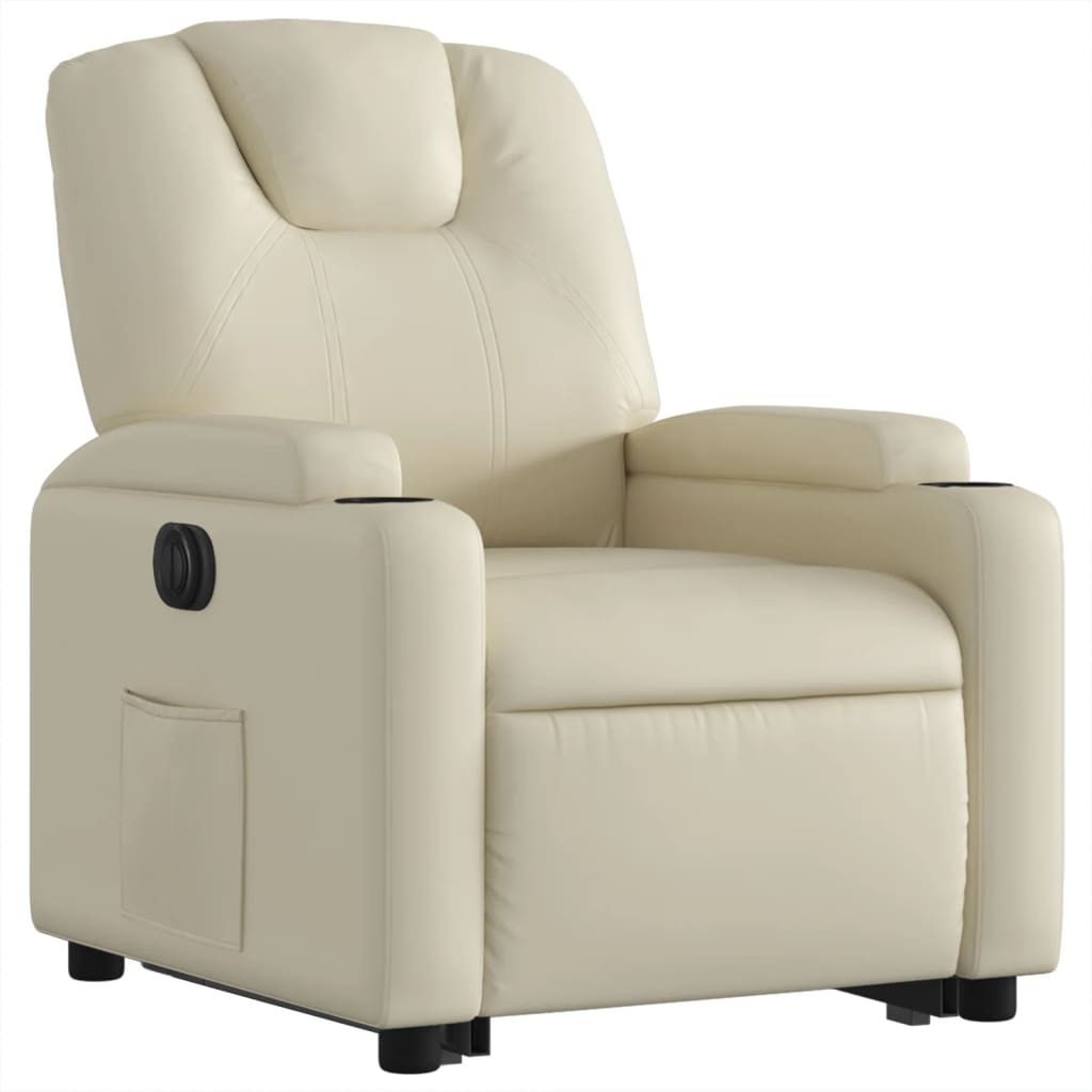 Fauteuil inclinable électrique crème similicuir - XIOS
