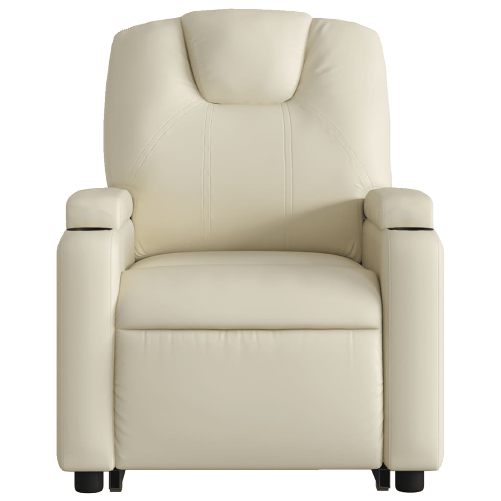 Fauteuil inclinable électrique crème similicuir - XIOS