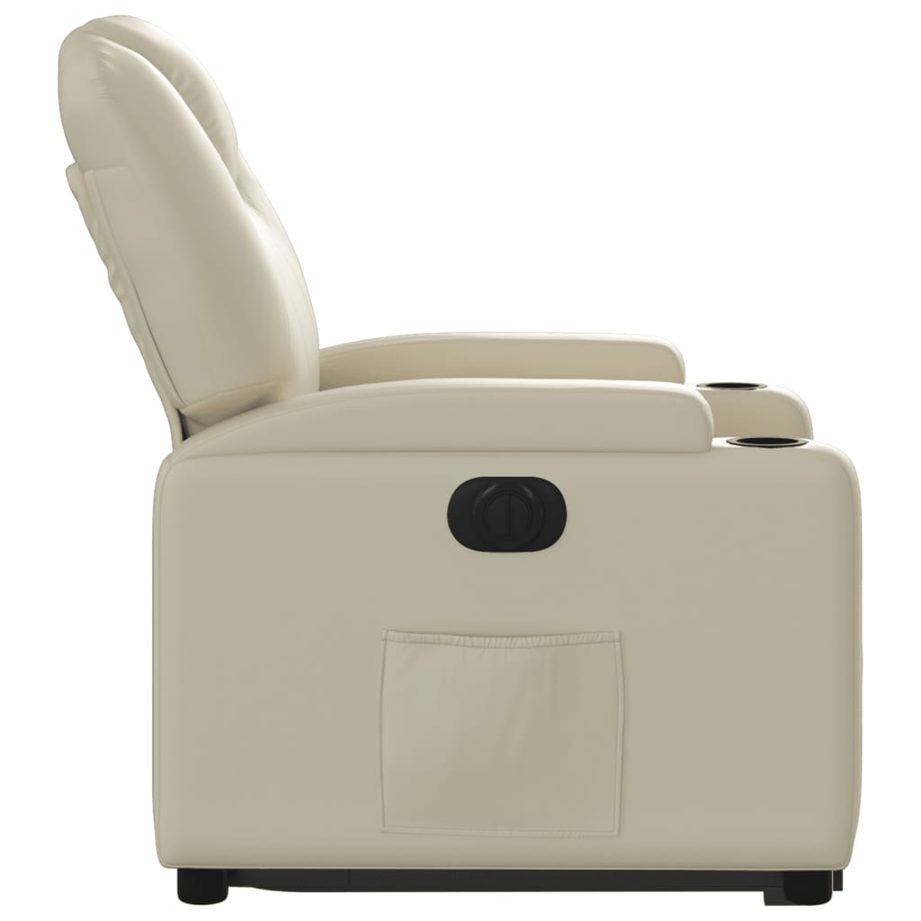 Fauteuil inclinable électrique crème similicuir - XIOS