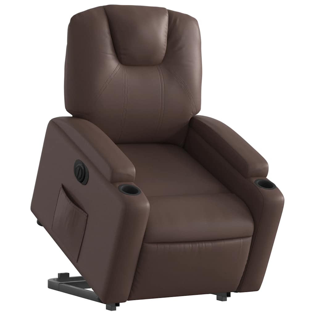 Fauteuil inclinable électrique marron similicuir - XIOS