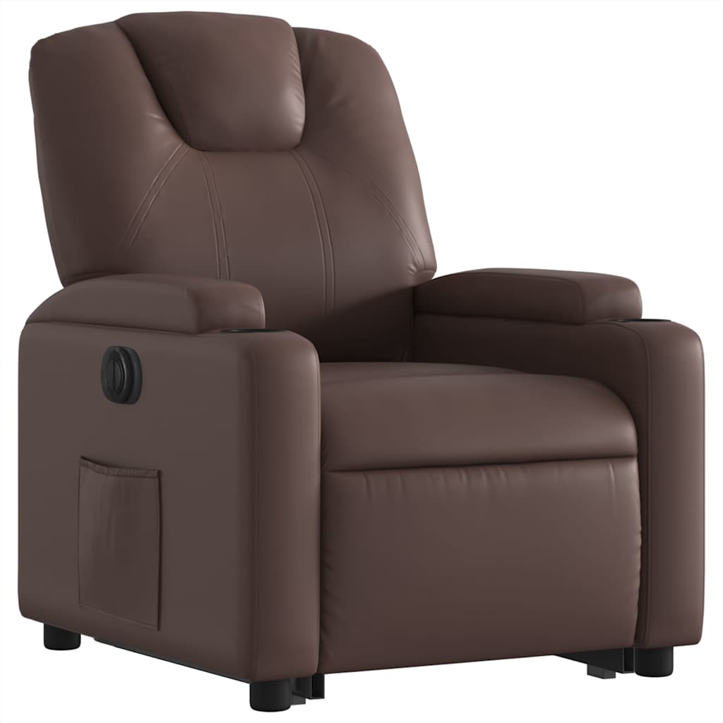 Fauteuil inclinable électrique marron similicuir - XIOS