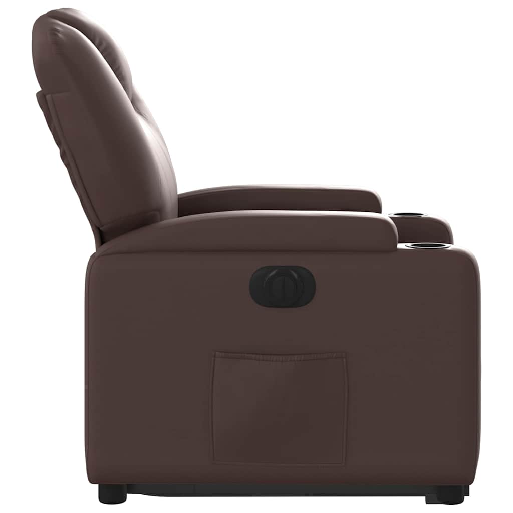 Fauteuil inclinable électrique marron similicuir - XIOS