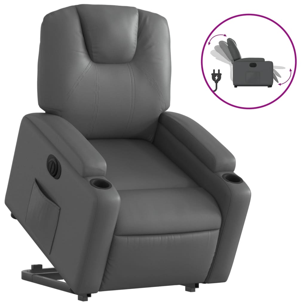 Fauteuil inclinable électrique gris similicuir - XIOS