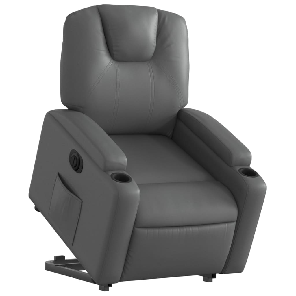 Fauteuil inclinable électrique gris similicuir - XIOS