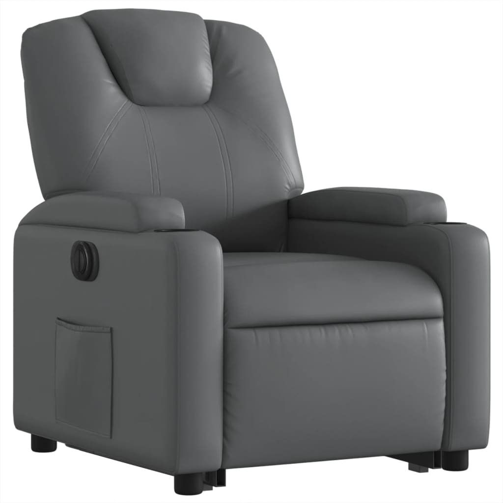 Fauteuil inclinable électrique gris similicuir - XIOS