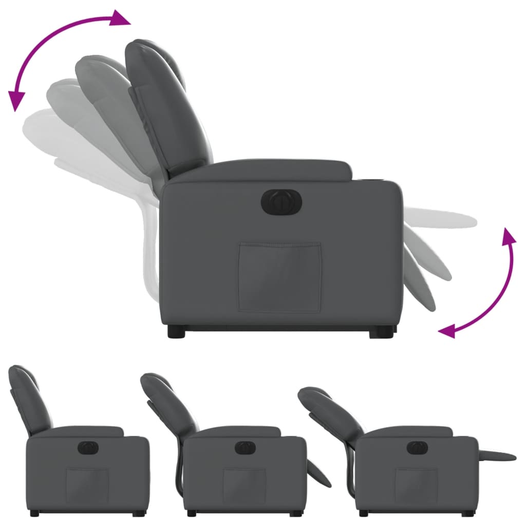 Fauteuil inclinable électrique gris similicuir - XIOS