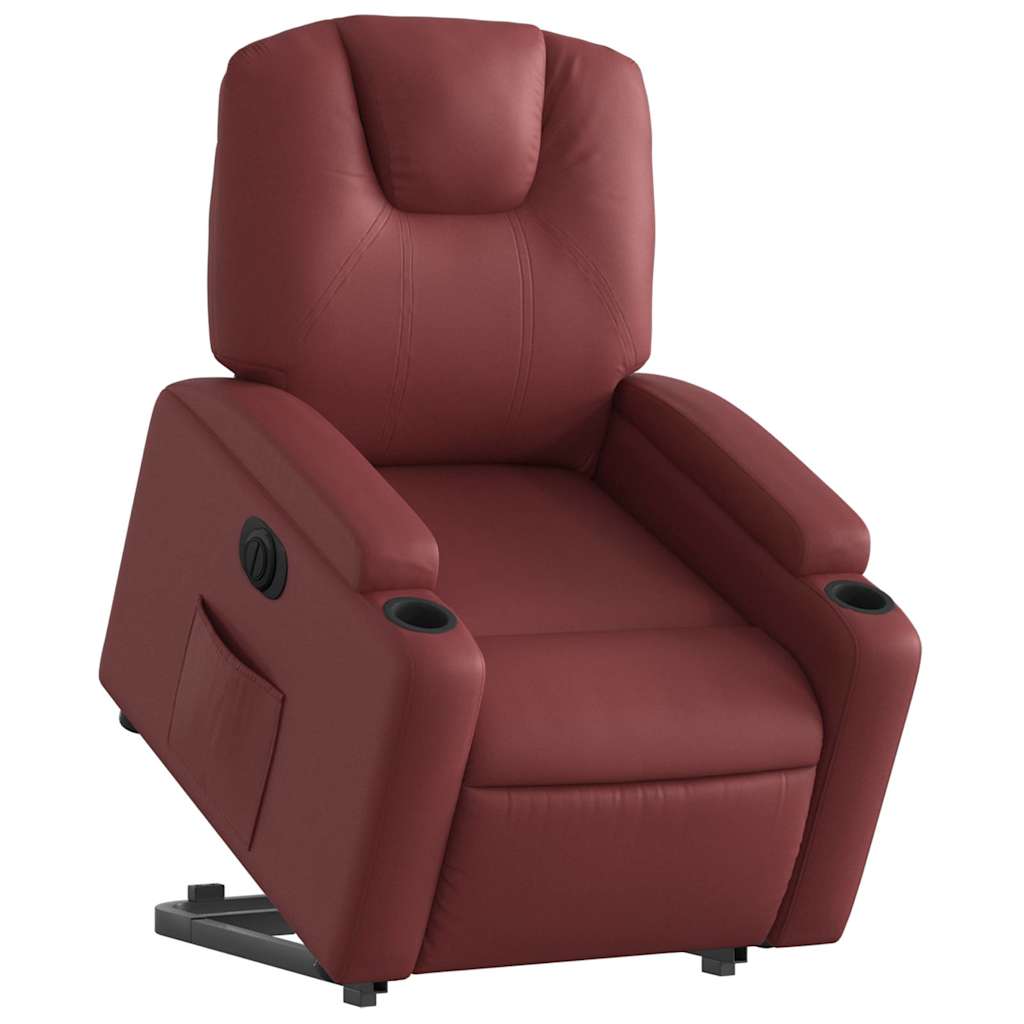Fauteuil inclinable électrique rouge bordeaux similicuir - XIOS