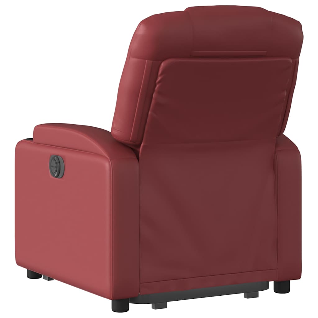 Fauteuil inclinable électrique rouge bordeaux similicuir - XIOS