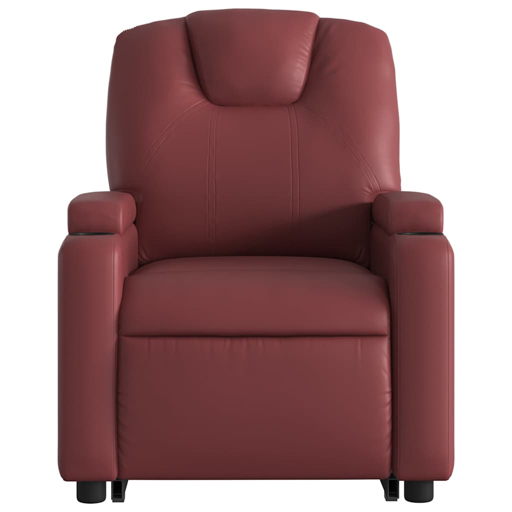 Fauteuil inclinable électrique rouge bordeaux similicuir - XIOS