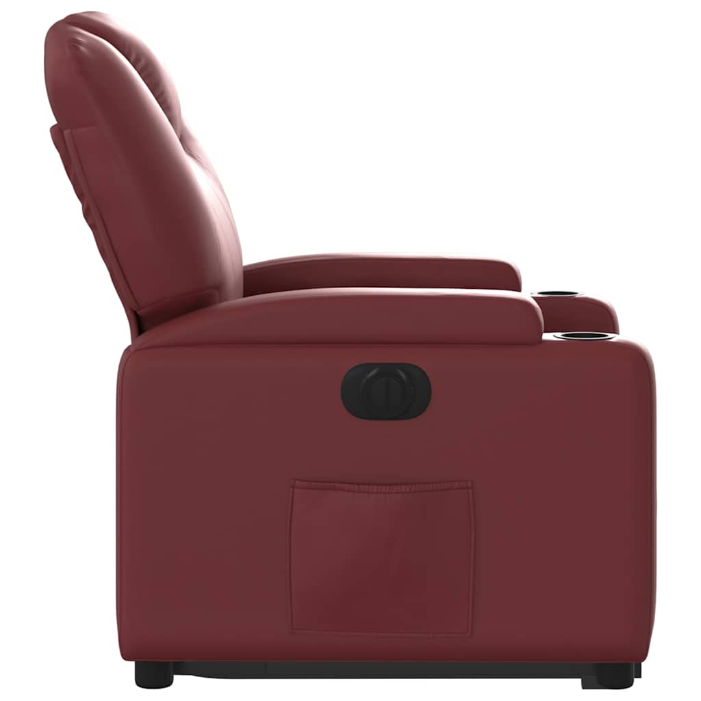 Fauteuil inclinable électrique rouge bordeaux similicuir - XIOS