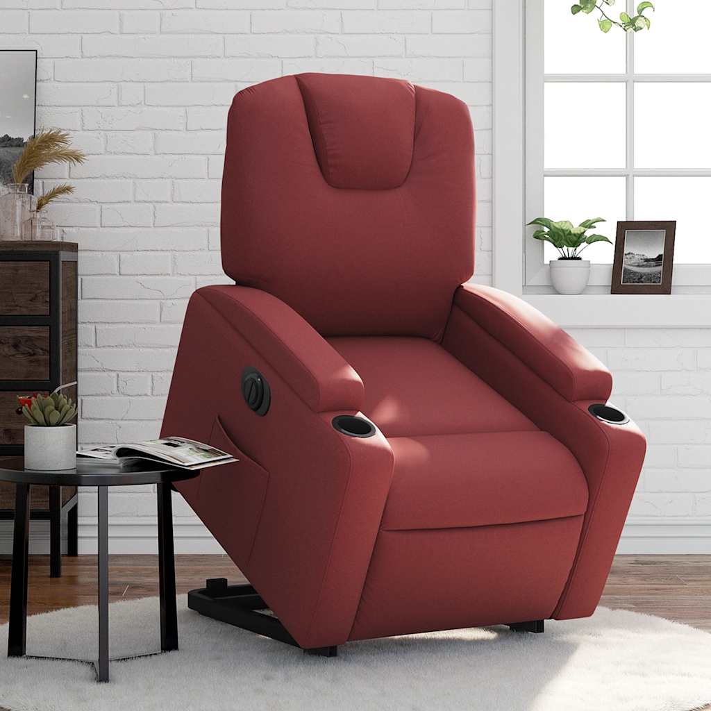 Fauteuil inclinable électrique rouge bordeaux similicuir - XIOS