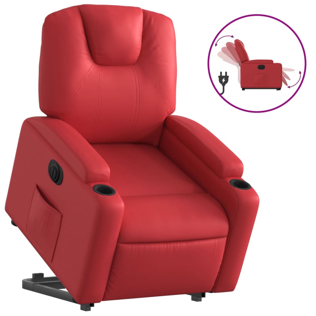 Fauteuil inclinable électrique rouge similicuir - XIOS