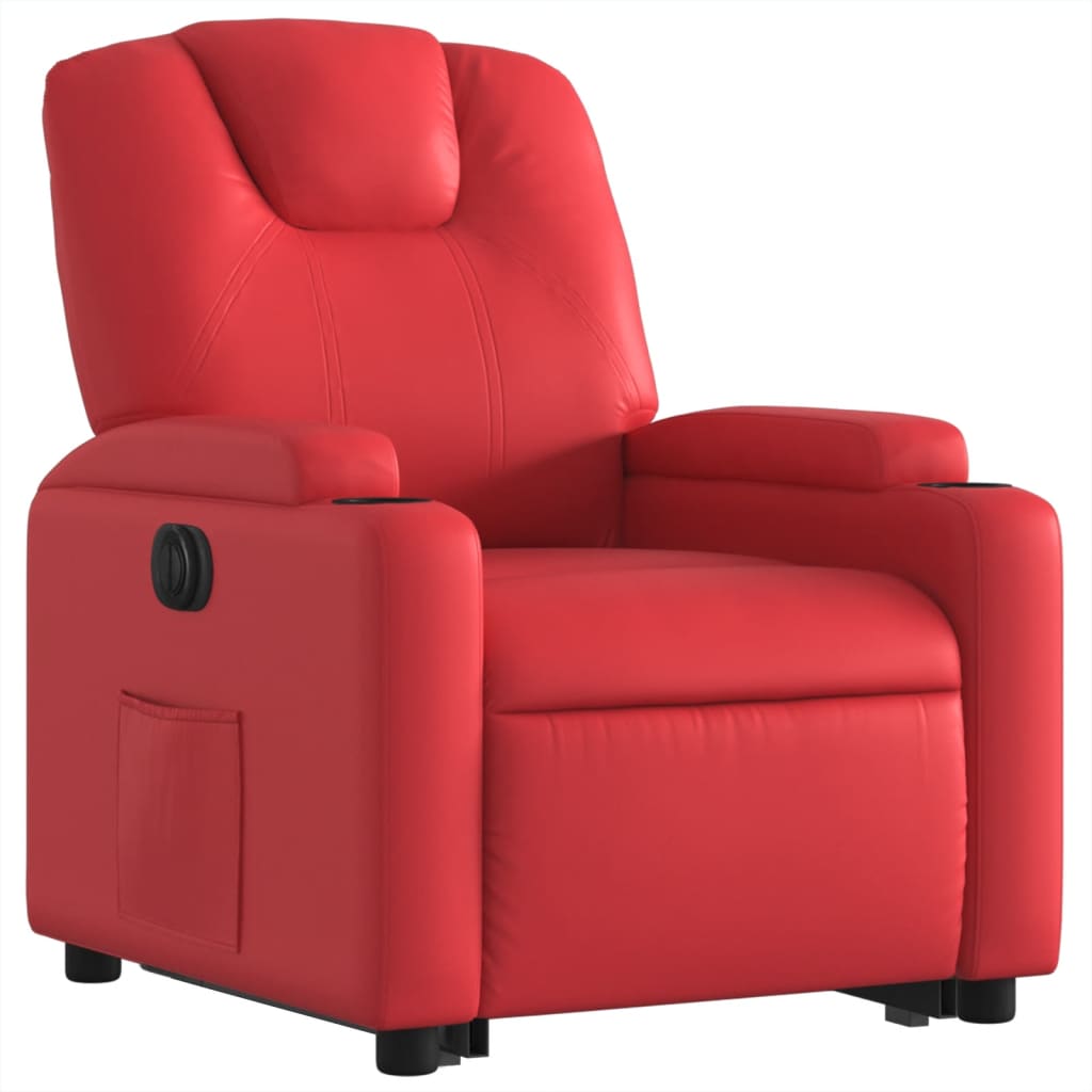 Fauteuil inclinable électrique rouge similicuir