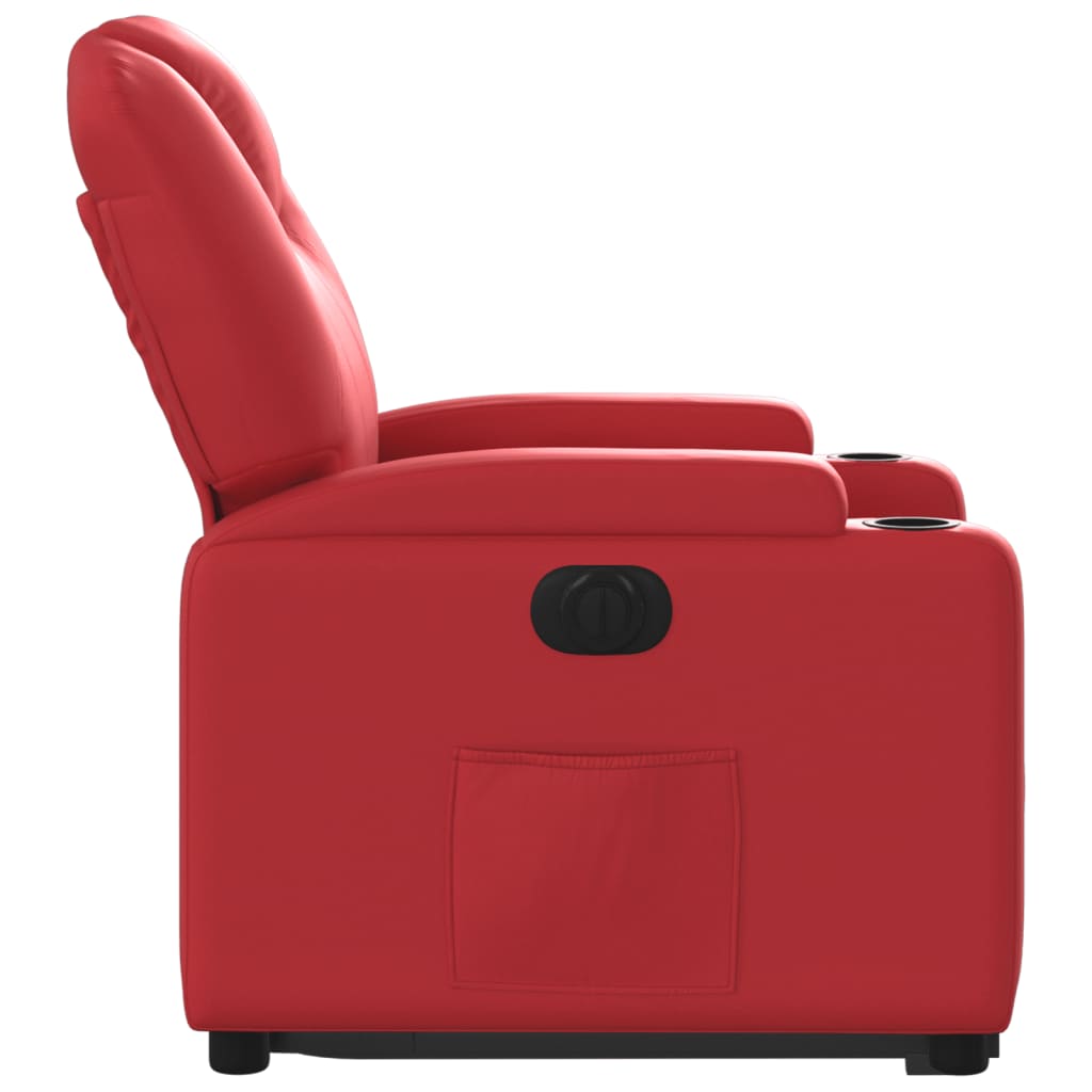 Fauteuil inclinable électrique rouge similicuir - XIOS