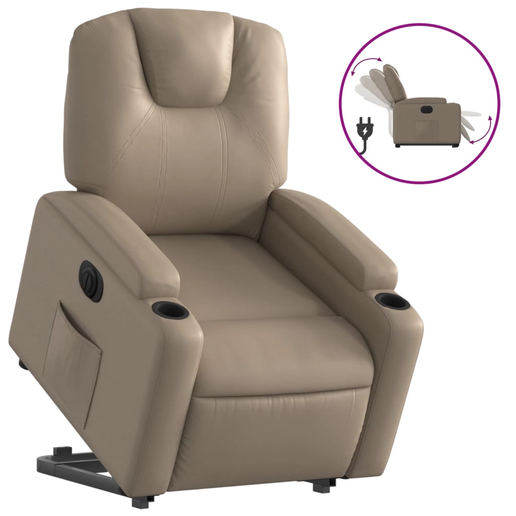 Fauteuil inclinable électrique cappuccino similicuir - XIOS