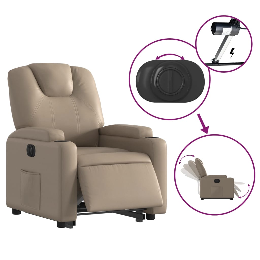 Fauteuil inclinable électrique cappuccino similicuir - XIOS
