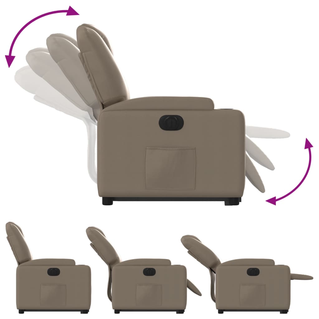 Fauteuil inclinable électrique cappuccino similicuir - XIOS