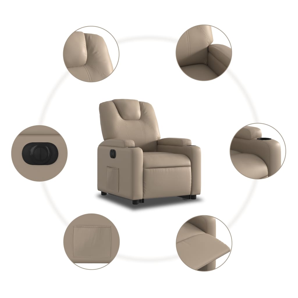 Fauteuil inclinable électrique cappuccino similicuir - XIOS