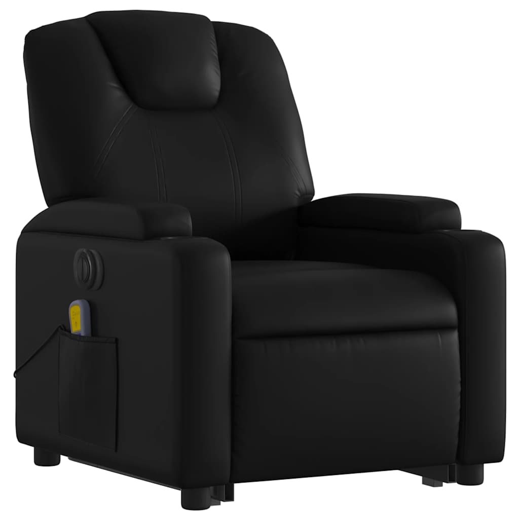 Fauteuil inclinable de massage électrique noir similicuir - XIOS
