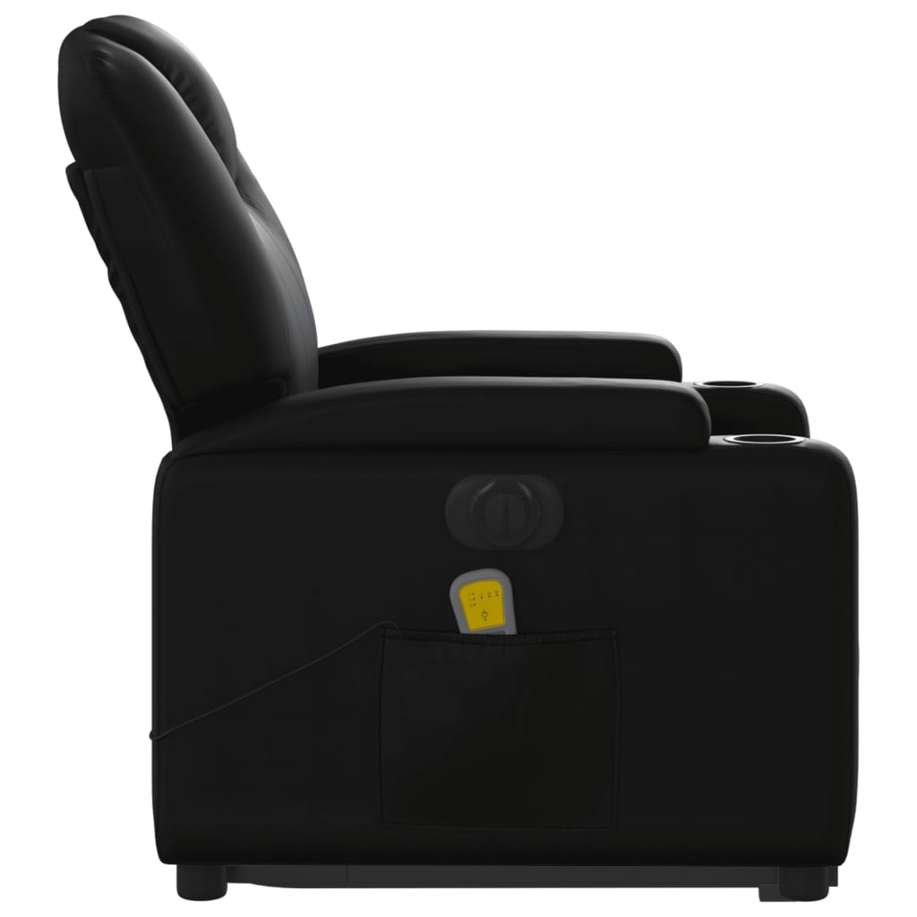Fauteuil inclinable de massage électrique noir similicuir - XIOS