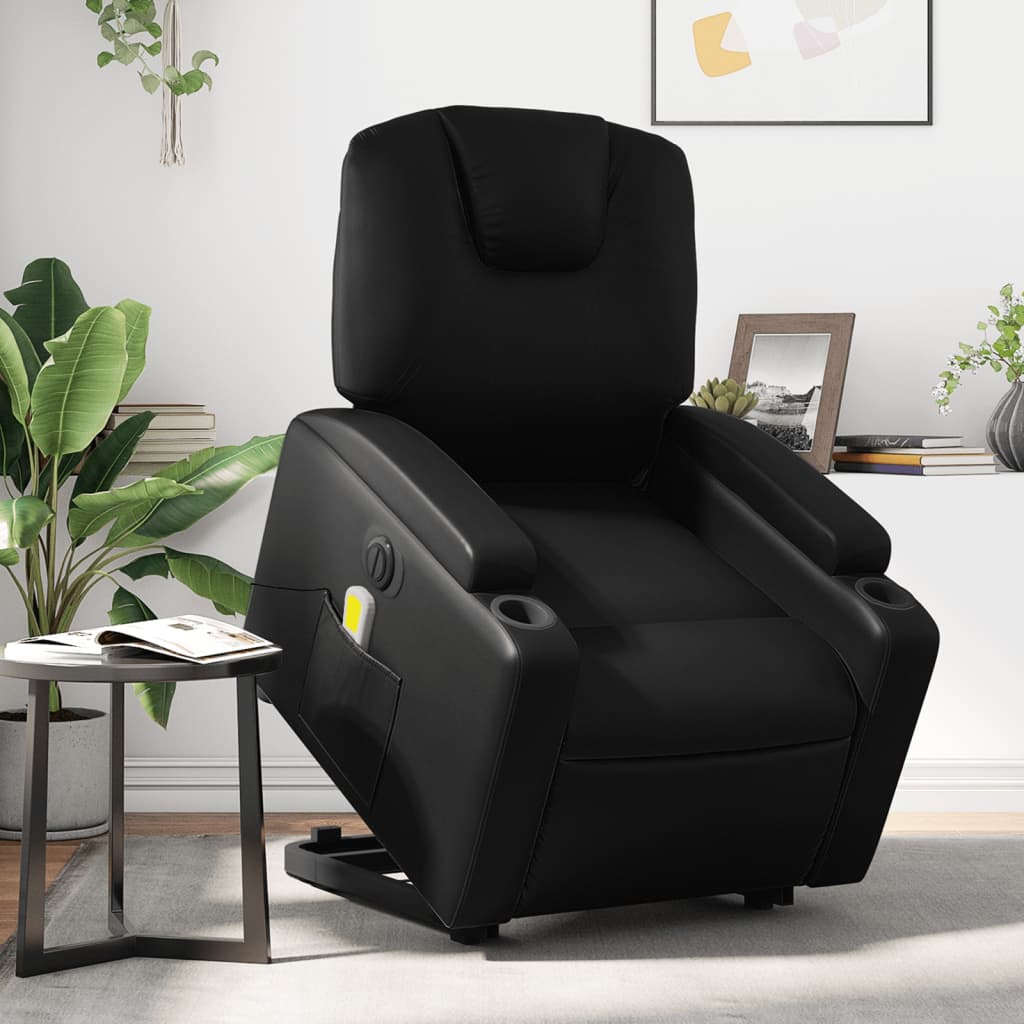 Fauteuil inclinable de massage électrique noir similicuir - XIOS