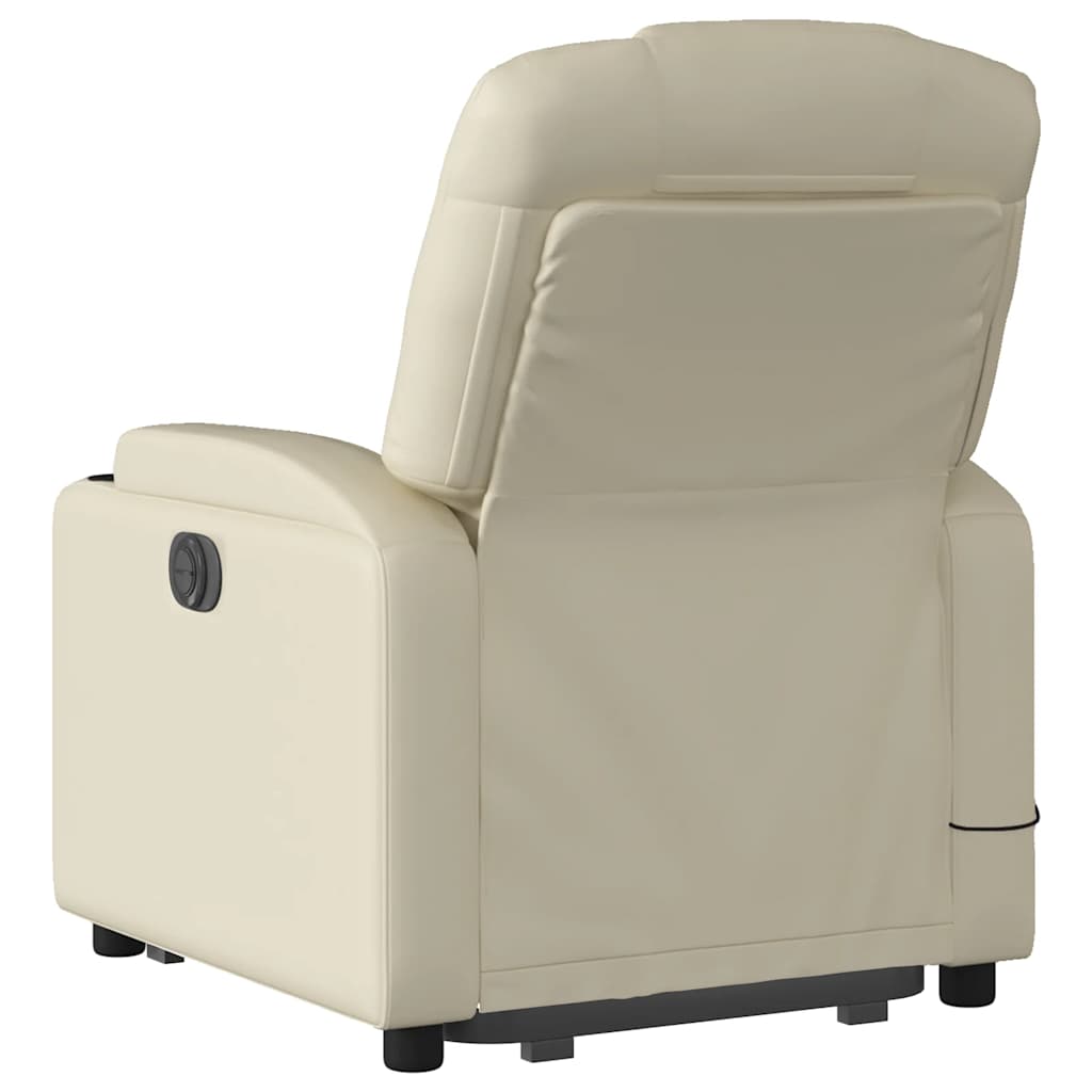 Fauteuil inclinable de massage électrique crème similicuir - XIOS