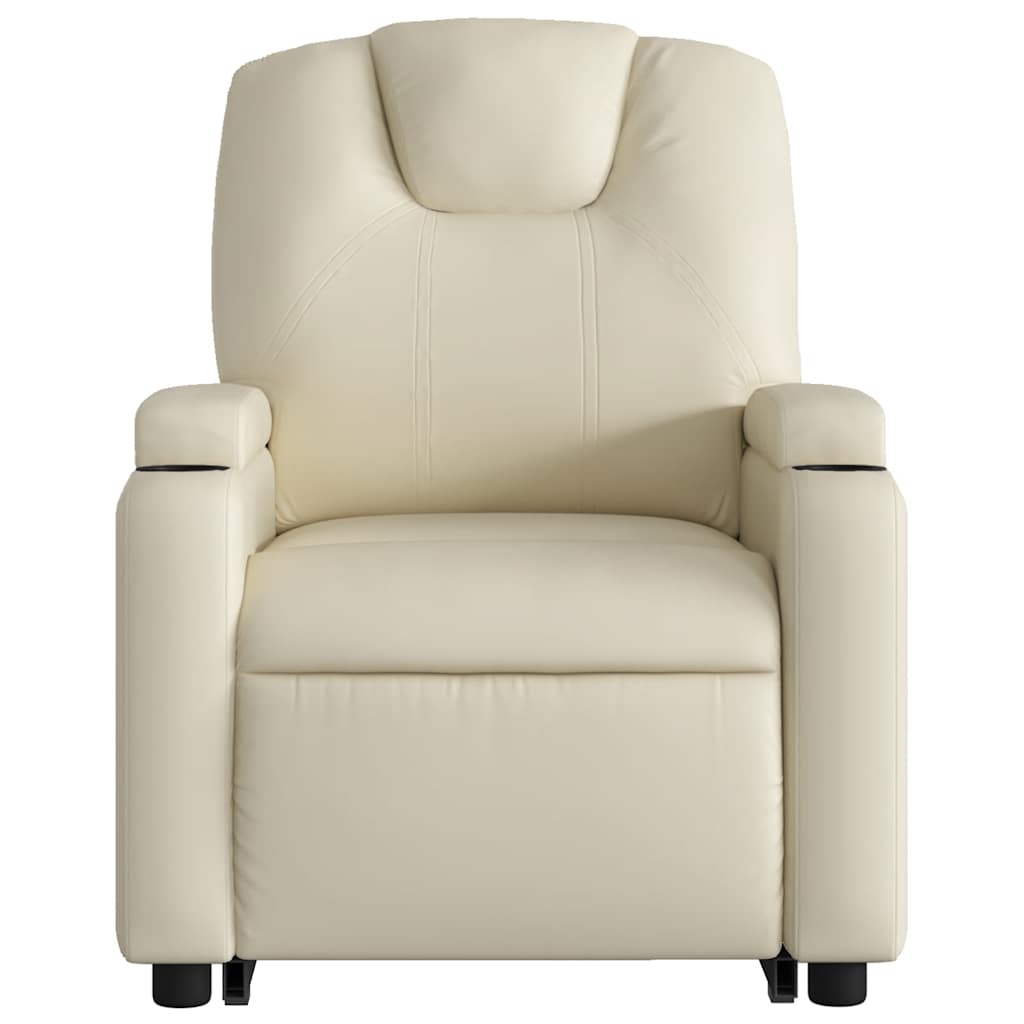 Fauteuil inclinable de massage électrique crème similicuir - XIOS