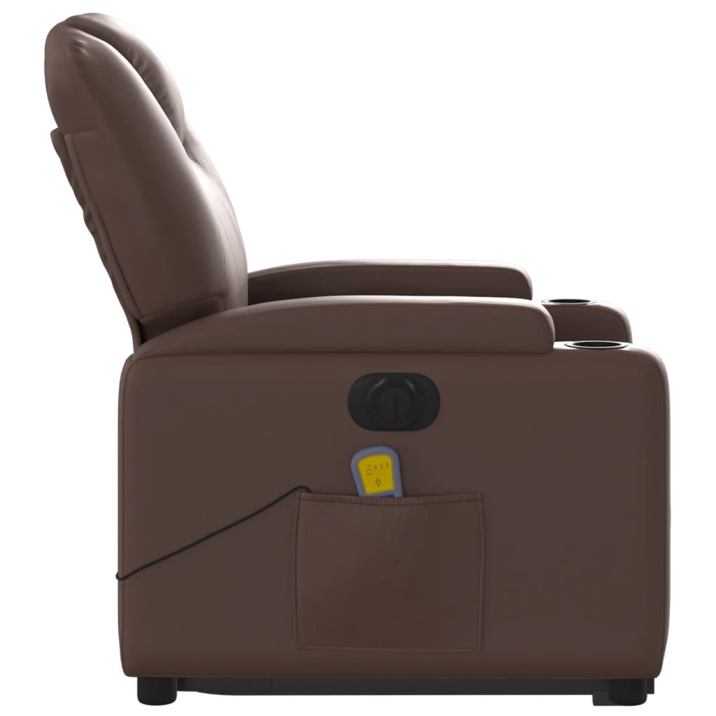 Fauteuil inclinable de massage électrique marron similicuir - XIOS