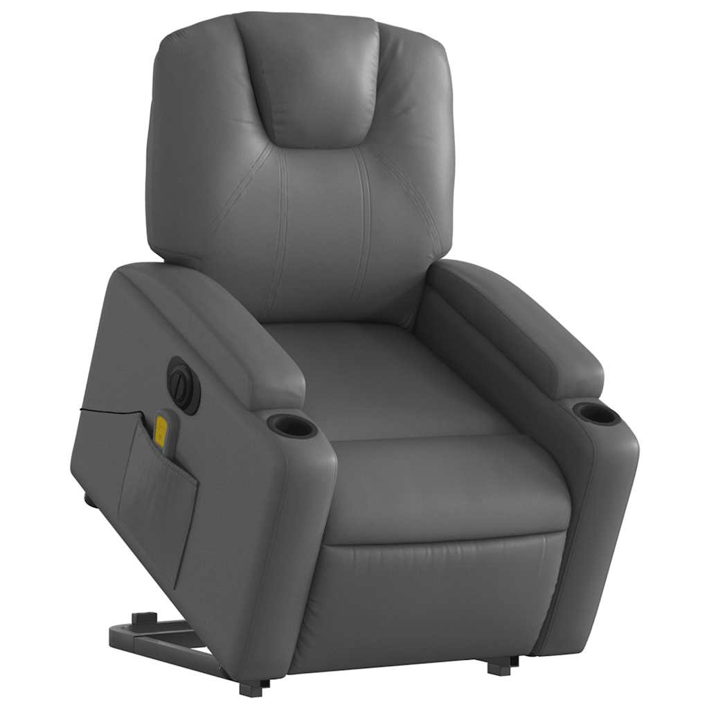 Fauteuil inclinable de massage électrique gris similicuir