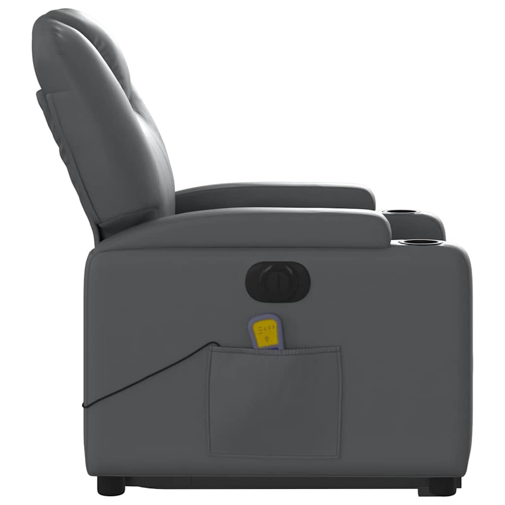 Fauteuil inclinable de massage électrique gris similicuir