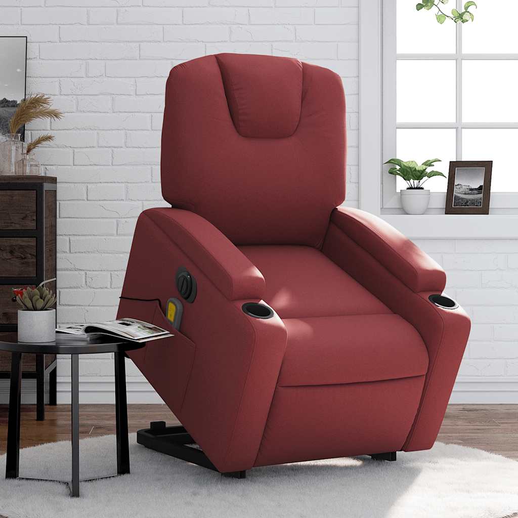 Fauteuil inclinable de massage électrique rouge bordeaux - XIOS