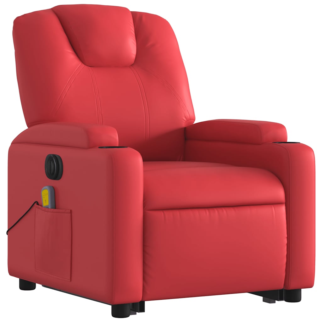 Fauteuil inclinable de massage électrique rouge similicuir - XIOS
