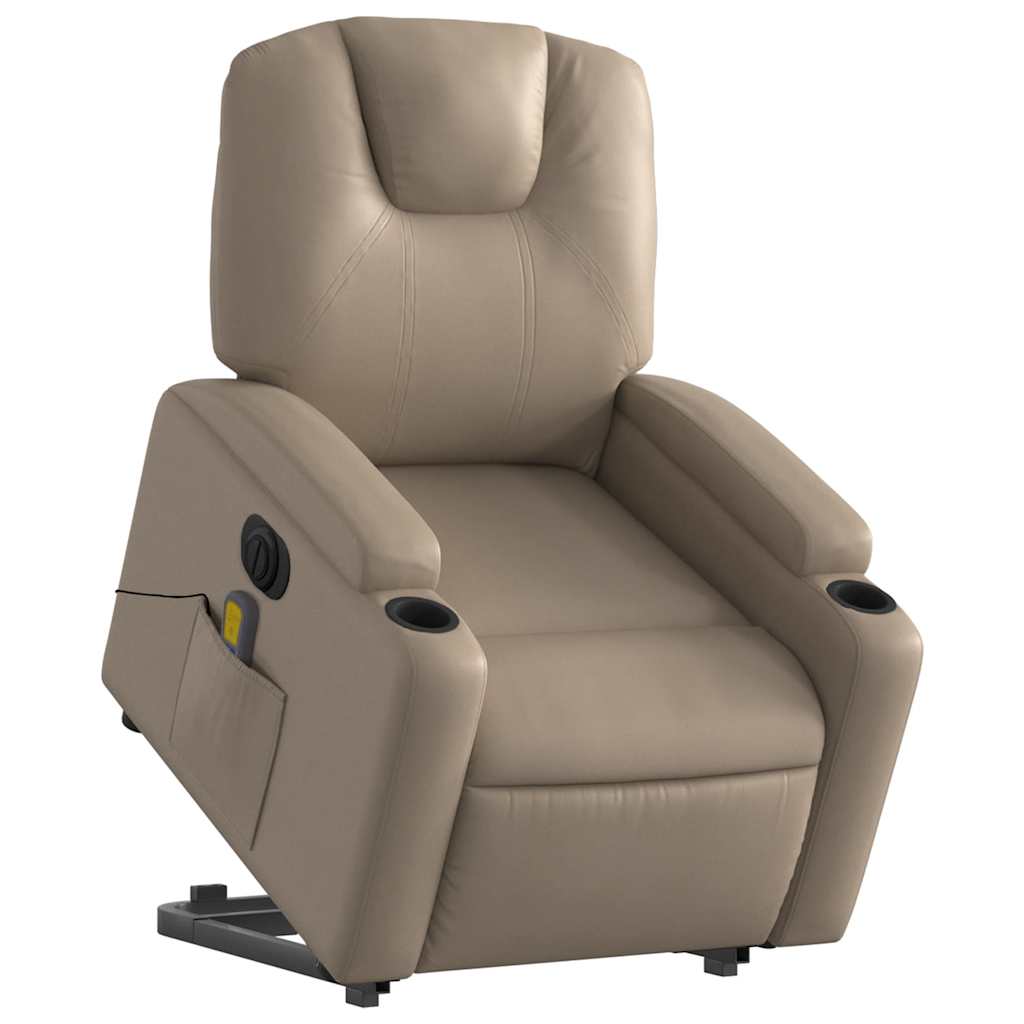 Fauteuil inclinable de massage électrique cappuccino similicuir - XIOS