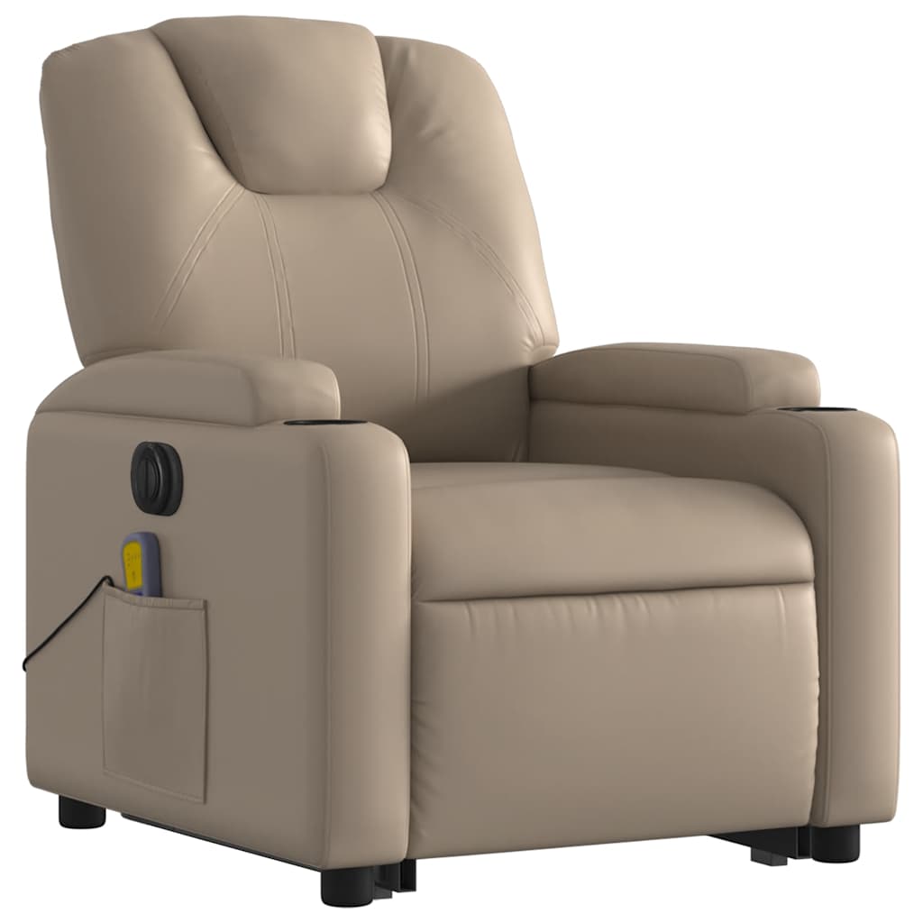 Fauteuil inclinable de massage électrique cappuccino similicuir - XIOS