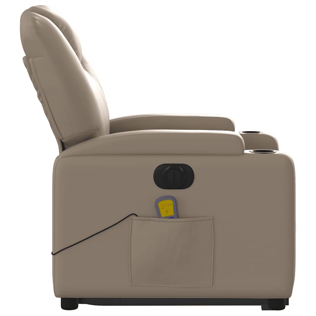Fauteuil inclinable de massage électrique cappuccino similicuir - XIOS