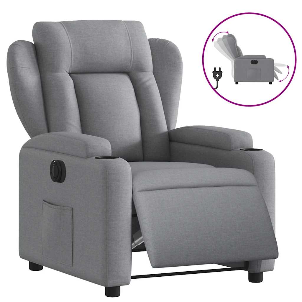Fauteuil inclinable électrique Gris clair Tissu - XIOS
