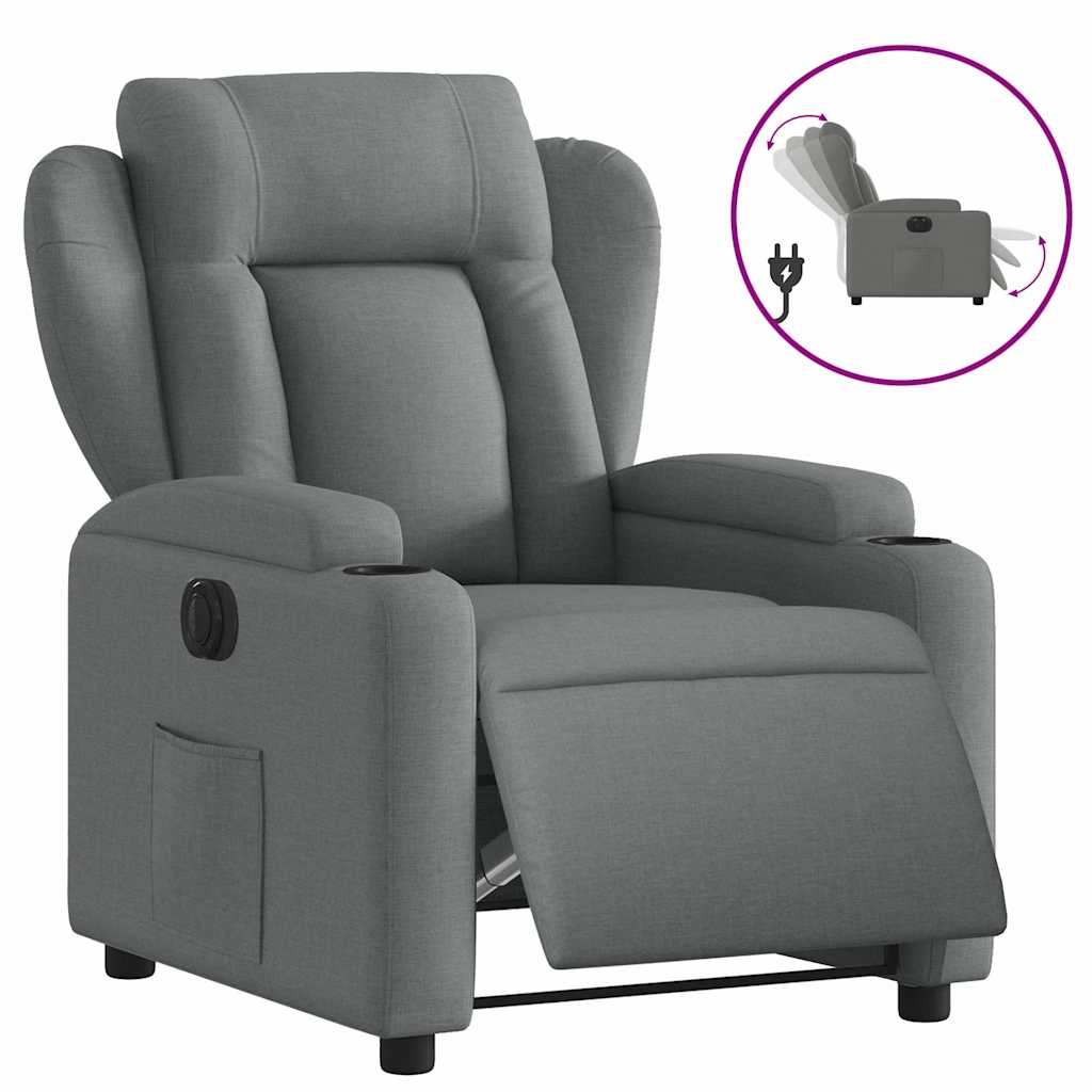 Fauteuil inclinable électrique Gris foncé Tissu - XIOS