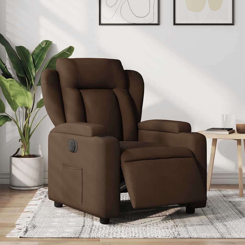 Fauteuil inclinable électrique Marron Tissu - XIOS