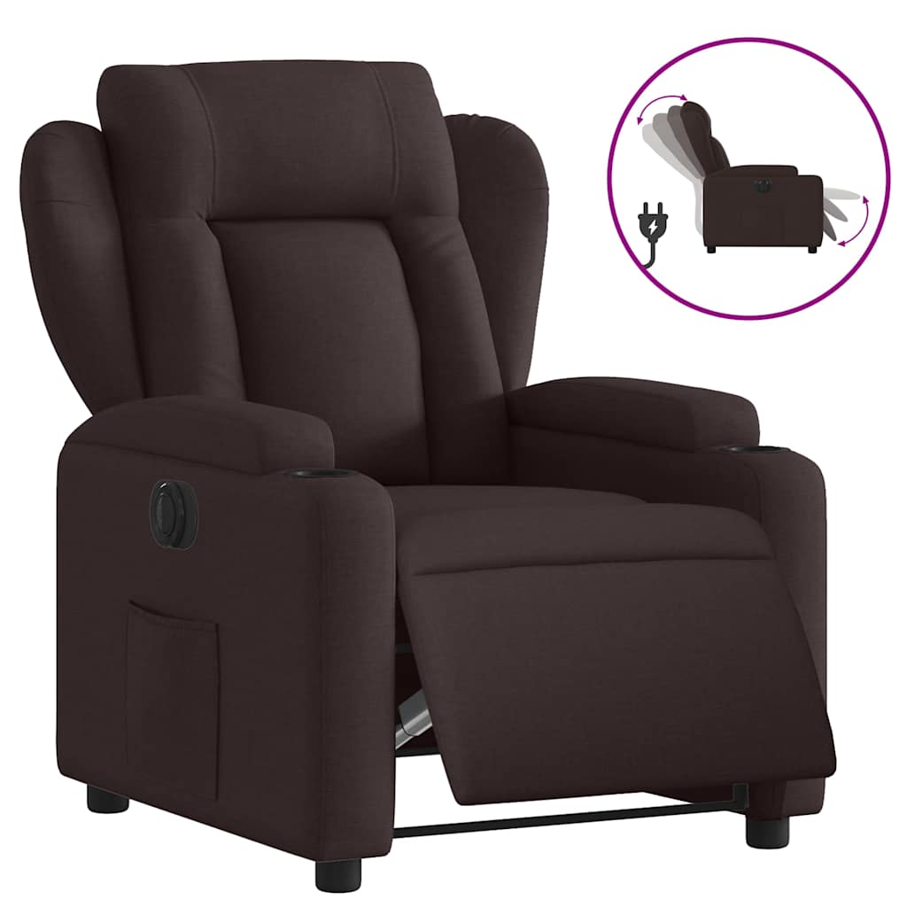Fauteuil inclinable électrique Marron foncé Tissu - XIOS