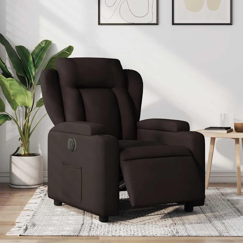 Fauteuil inclinable électrique Marron foncé Tissu - XIOS