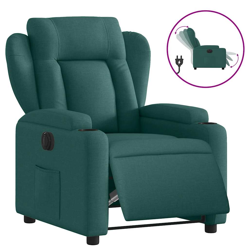 Fauteuil inclinable électrique Vert foncé Tissu - XIOS