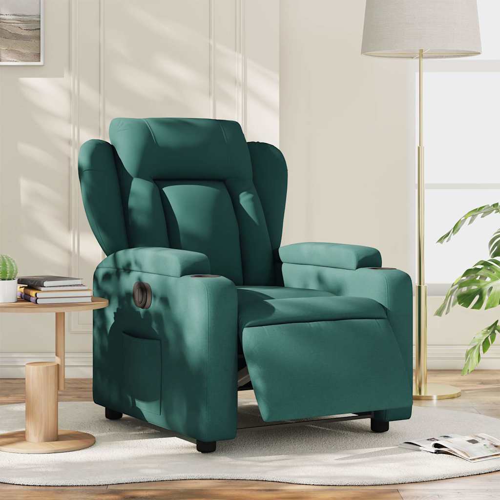 Fauteuil inclinable électrique Vert foncé Tissu - XIOS