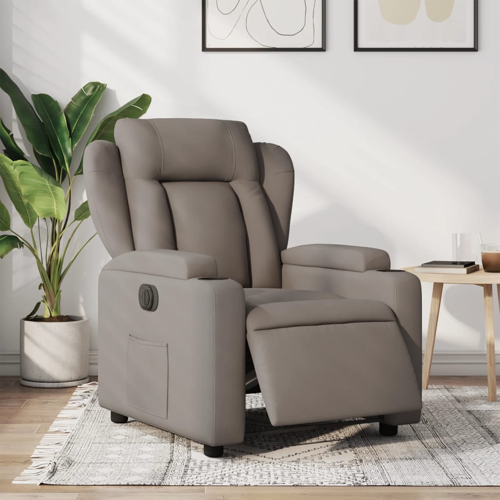 Fauteuil inclinable électrique Taupe Tissu - XIOS