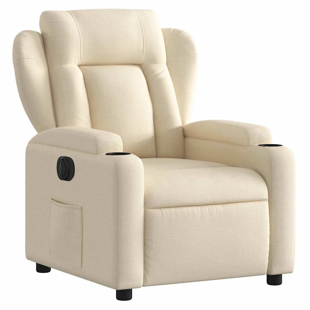 Fauteuil inclinable électrique Crème Tissu - XIOS